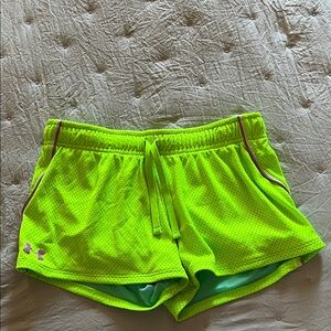 Under Armour girls Neon Green Shorts